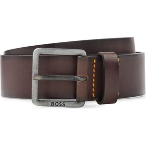 Riem Leer Donkerbruin - Hugo Boss - Taille maat 85cm - Leer 100 - Dames & Heren riem Effen