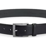 BOSS leren heren riem, zwart -  Maat: 115cm