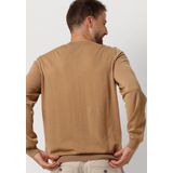 BOSS Leno heren trui wol slim fit met O hals camel bruin