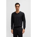 Hugo - V-hals Wollen Vest - Zwart - Heren