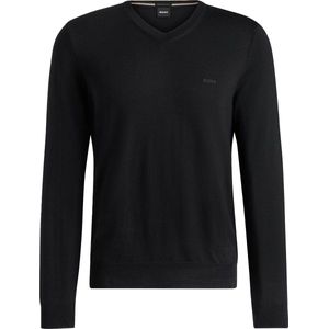 Hugo - V-hals Wollen Vest - Zwart - Heren