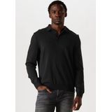 BOSS Bono Polotrui Wol Zwart - Heren - Longsleeve polo