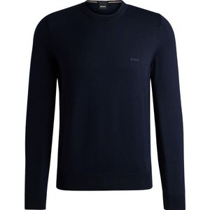 BOSS - Sweater - Blauw - 100% Scheerwol - Regular-Fit