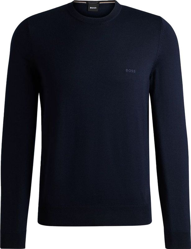 BOSS Trui Botto Wol Navy - Heren - Pullovers