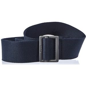 HUGO Heren Gred Sz40 katoenen linnen riem met rood logo label Navy410, L, Navy410