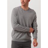 BOSS Leno slim fit trui wol - heren pullover middeldik O-hals - lichtgrijs