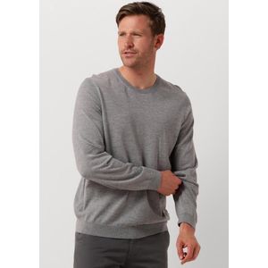BOSS Leno slim fit trui wol - heren pullover middeldik O-hals - lichtgrijs