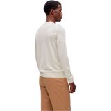BOSS Leno slim fit trui wol - heren pullover met O-hals - wit