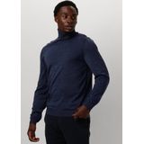 BOSS Musso slim fit trui wol - heren coltrui - kobalt blauw