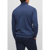 BOSS Musso slim fit trui wol - heren coltrui - kobalt blauw