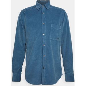 Hugo Boss - Orange - Overhemd - Blauw - Katoen - Lange Mouwen