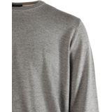 Hugo Boss - Ronde Gebreide Trui - Grijs - 100% Scheerwol