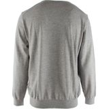 Hugo Boss - Ronde Gebreide Trui - Grijs - 100% Scheerwol
