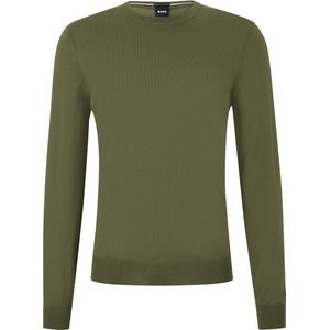BOSS Trui Botto Wol Olijfgroen - Heren - Pullovers