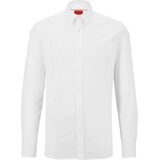 HUGO - Elisha - Overhemd - Wit - Slim Fit, Popeline, Lange Mouwen, Easy Iron