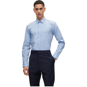 HUGO - Overhemd - Blauw - Katoen - Extra Slim-Fit - Lange Mouwen