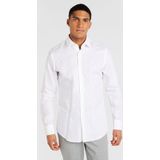 HUGO BOSS - Wit Effen Overhemd - 100% Katoen - Kent Kraag - Lange Mouwen