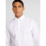 HUGO BOSS - Wit Effen Overhemd - 100% Katoen - Kent Kraag - Lange Mouwen