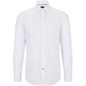 Hugo Boss Overhemd - Wit - Katoen Poplin - Slim Fit