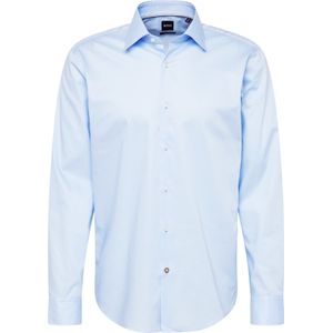BOSS Joe regular fit overhemd - popeline - blauw gestreept - Strijkvriendelijk - Boordmaat: 41