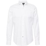 BOSS - Joe - Overhemd - Wit - Regular Fit, Structuurweving, Lange Mouwen, Easy Iron