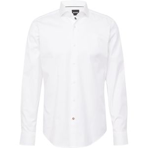 BOSS - Joe - Overhemd - Wit - Regular Fit, Structuurweving, Lange Mouwen, Easy Iron