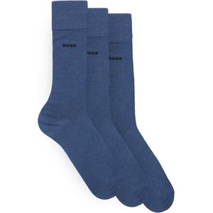 BOSS - Basic Sokken - Open Blue - Tricot - 3 Paar