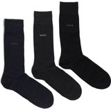 Boss sokken 3-pack giftbox zwart, grijs en donkerblauw effen