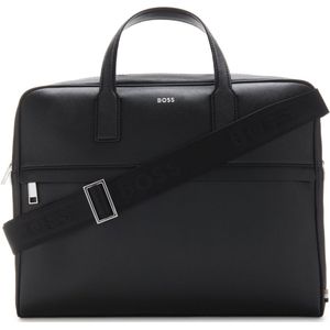 BOSS Business tas Schoudertas met laptopvak Zair Single Document Case Black Zwart