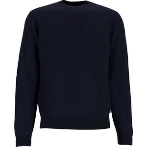 BOSS Bjarno regular fit trui wol - heren trui middeldik O-hals - donkerblauw