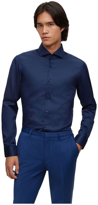 HUGO - Kason - Slim Fit Overhemd - Blauw - Twill