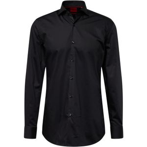 HUGO Kason slim fit overhemd, twill, zwart