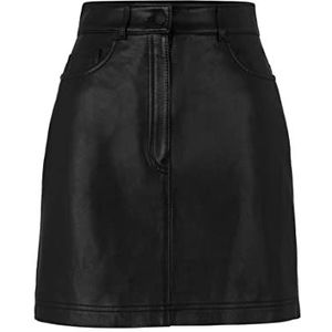 HUGO Lusila Damesrok Leather_Skirt, zwart 1, XS, Zwart 1