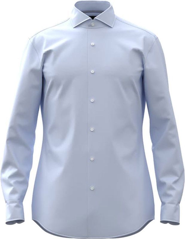 BOSS - Hank - Overhemd - Blauw - Twill - Strijkvriendelijk