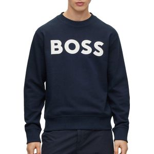 Hugo Boss - Comfort-Fit Sweater - Donkerblauw - 100% Katoen