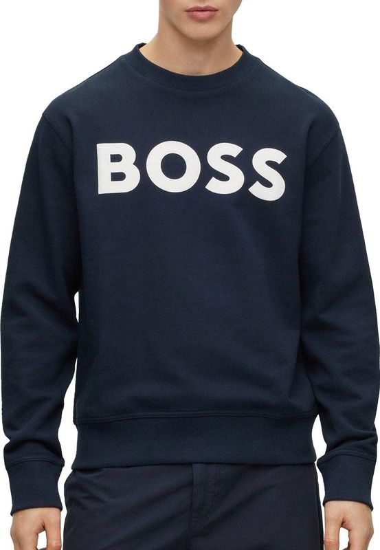 Hugo Boss - Comfort-Fit Sweater - Donkerblauw - 100% Katoen