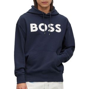 BOSS - Sweatshirt - Groen - Katoen - Capuchon met Buidelzak
