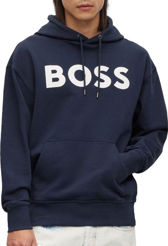 BOSS - Sweatshirt - Groen - Katoen - Capuchon met Buidelzak