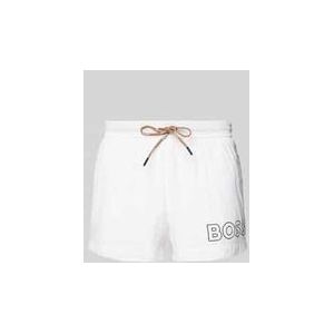 BOSS Sneldrogende Zwemshort - Contourlogo op Linkerpijp