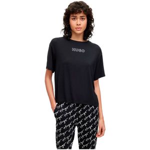 HUGO - Pyjama-T-Shirt - Zwart - Stretchjersey - Logoprint
