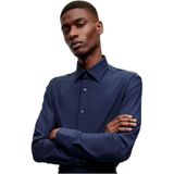 HUGO BOSS - Hank - Slim Fit Overhemd - Blauw - Tricot