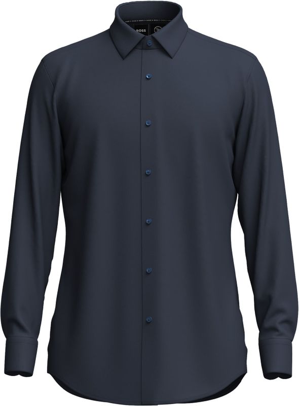 HUGO BOSS - Hank - Slim Fit Overhemd - Blauw - Tricot