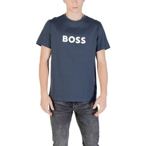 HUGO BOSS - T-shirt - Navy - Katoen