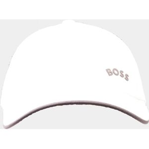 BOSS Cap-Bold gebogen herenpet, wit 100, one size