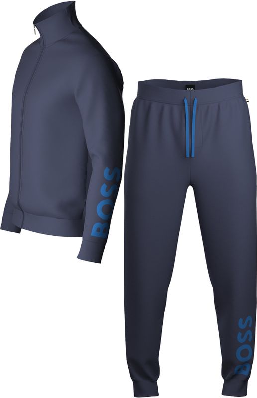 BOSSvoor mannen. 50480690 Pyjama sweatshirt en blauwe broek (S), Homewear, Katoen