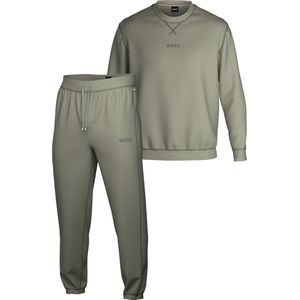 BOSS - Contemporary Long Set - Pyjama - Licht Olijfgroen - Velours