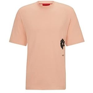 HUGO Diore T_Shirt pour Homme, Lumière et rouge pastel, M
