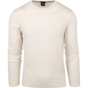 BOSS Trui Botto Wol Ecru - Maat M - Heren - Pullovers