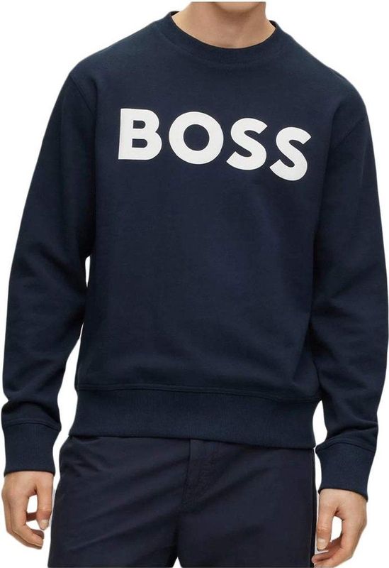 Boss - Sweater - Groen - Katoen - Twill French Terry