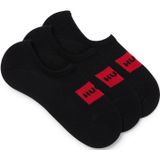 HUGO - 3p LC Label CC Onzichtbare Sokken - Zwart - Katoen
